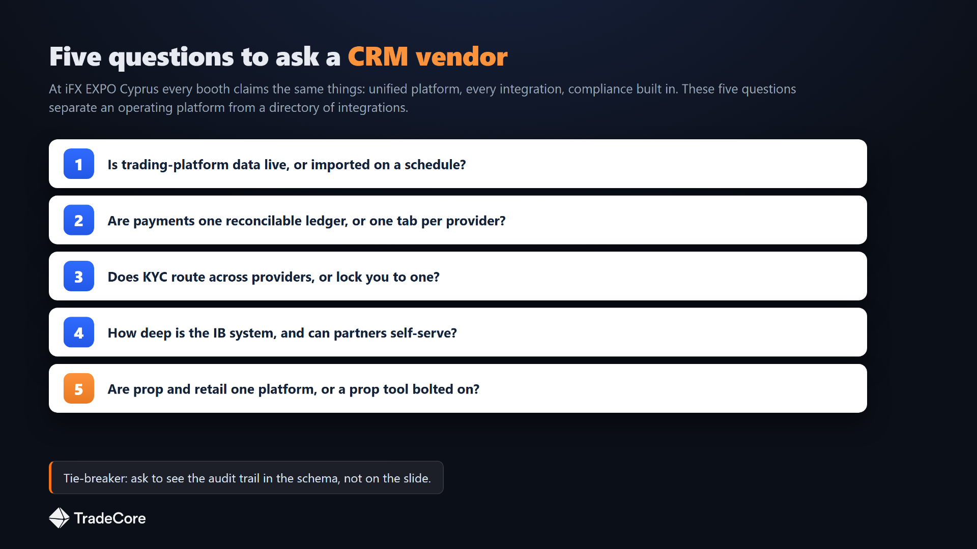 Five Questions to Ask a CRM Vendor at iFX EXPO Cyprus
